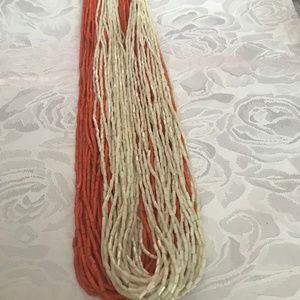 Statement Necklace in Orange and White Beads